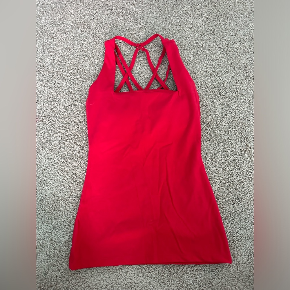 Red Strappy Back Tank Top